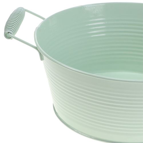 Floristik24 Tazza di zinco colori pastello con manico Ø22cm H9,5cm 3 pezzi