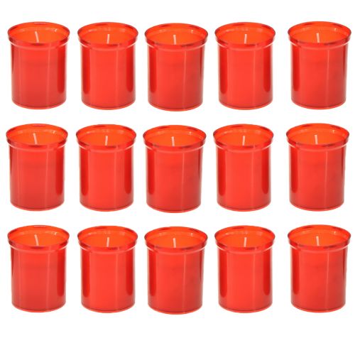 Prodotto Ricarica candele per luci tombali rosse H6.5cm 22h 15pz