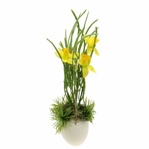 Floristik24 Narciso nel guscio d&#39;uovo da appendere Artificial yellow 25cm