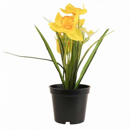 Narciso in vaso narciso giallo fiore artificiale H21cm