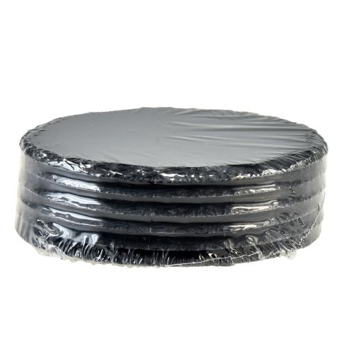 Prodotto Piatto in ardesia naturale Vassoio rotondo in pietra Nero Ø15cm 6 pz