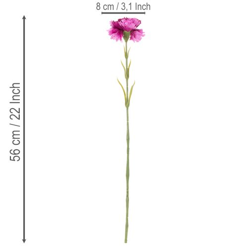Garofani artificiali, bicolore, stelo lungo 56 cm, mazzo da 8 | Floristik24.it