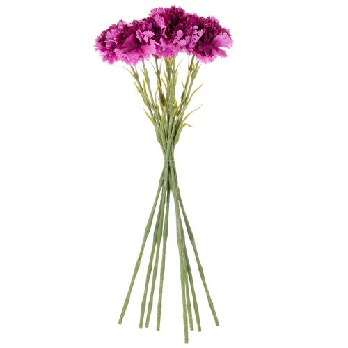 Garofani artificiali, bicolore, stelo lungo 56 cm, mazzo da 8 | Floristik24.it