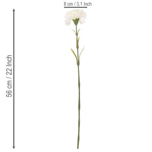Garofano artificiale con stelo per bouquet e ghirlande, 56 cm, 8 pezzi | Floristik24.it