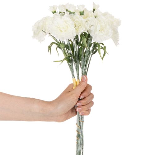 Bouquet di garofani artificiali, fiori artificiali bianchi, decorazione, 4 mazzi | Floristik24.it