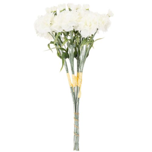 Bouquet di garofani artificiali, fiori artificiali bianchi, decorazione, 4 mazzi | Floristik24.it