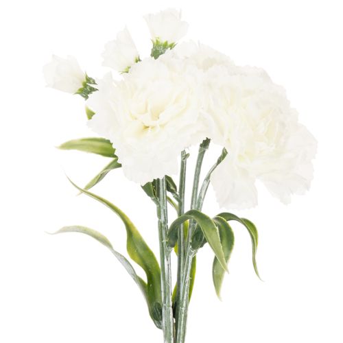 Bouquet di garofani artificiali, fiori artificiali bianchi, decorazione, 4 mazzi | Floristik24.it
