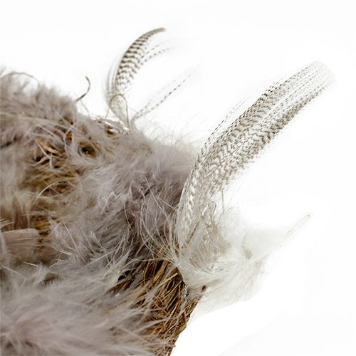 Floristik24 Nido con piume 15 cm naturale 4 pezzi