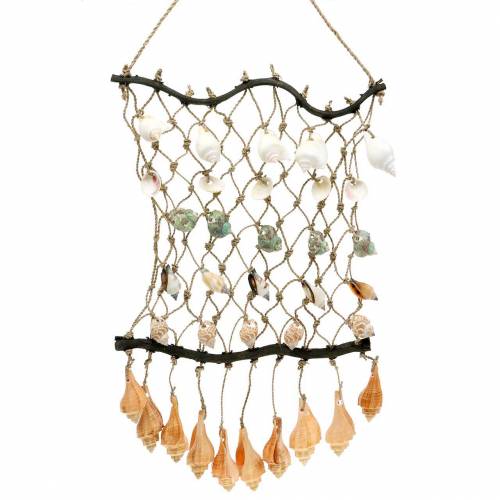 Floristik24 Rete decorativa da appendere con conchiglie naturali 25×45cm