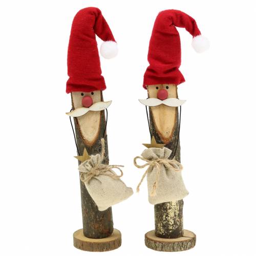 Floristik24 Deco Babbo Natale legno 21cm 2 pezzi