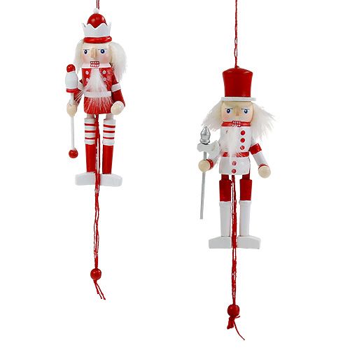 Floristik24 Statuetta schiaccianoci rosso, bianco 12,5 cm