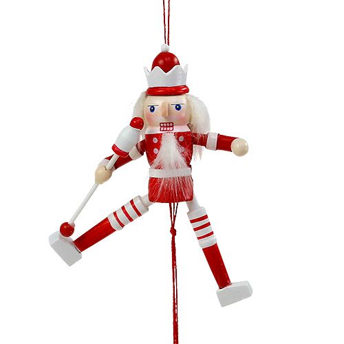 Floristik24 Statuetta schiaccianoci rosso, bianco 12,5 cm