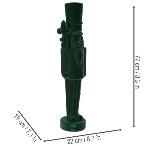 Statuetta dello schiaccianoci, in piedi, decorazione natalizia, floccata, 77 cm | Floristik24.it