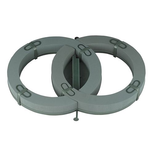 Floristik24 Composizione floreale per auto in schiuma doppio anello 55×39 cm H6 cm 1 pezzo