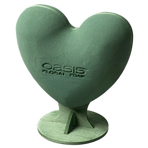 Floristik24 Mini plug 3D a forma di cuore in schiuma floreale dimensioni 20 cm x 18,5 cm x 8,2