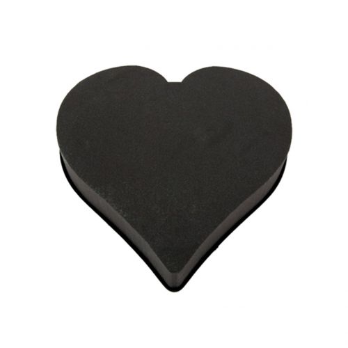 Cuore in schiuma floreale nero 28 cm x 30 cm x 5 cm 2 pezzi