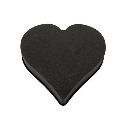 Floristik24 Cuore in schiuma floreale nero 28 cm x 30 cm x 5 cm 2 pezzi