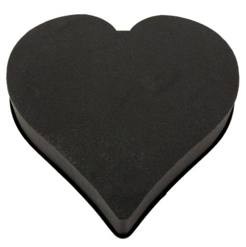 Floristik24 Cuore in schiuma floreale nero 38 cm 2 pezzi