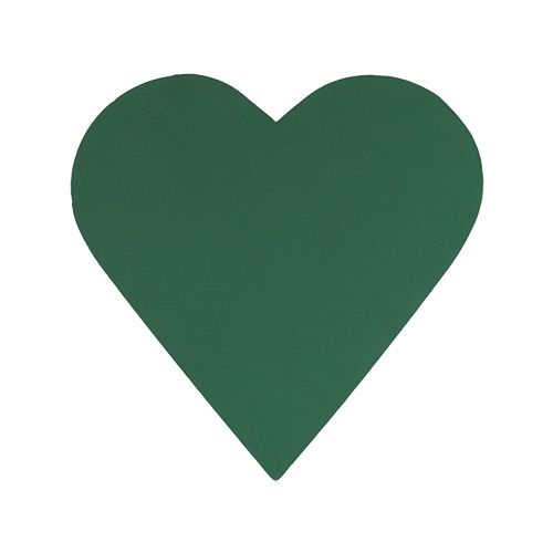 Floristik24 Materiale plug-in cuore in schiuma floreale verde 31 cm × 29 cm 2 pz