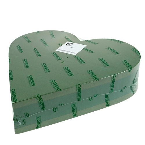 Prodotto Materiale plug-in cuore in schiuma floreale verde 31 cm × 29 cm 2 pz
