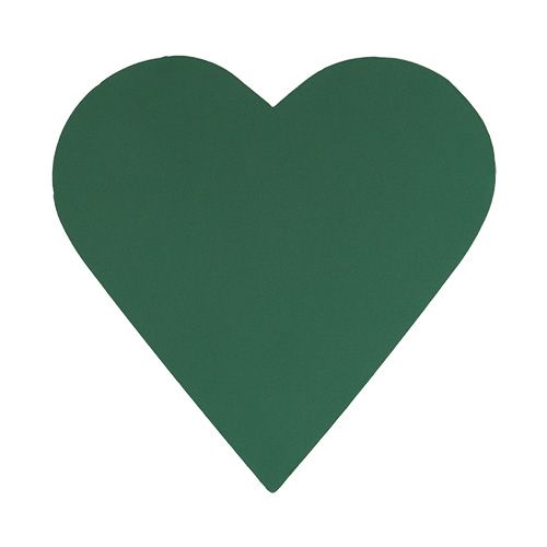 Floristik24 Cuore di schiuma floreale 3D schiuma verde 38 cm x 37 cm x 8 cm 2 pezzi