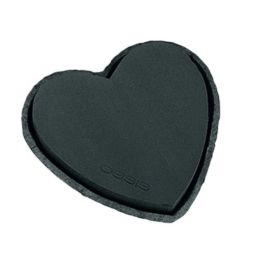 Floristik24 Cuore floreale in schiuma nero 17 cm 2 pezzi di decorazione nuziale