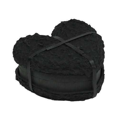 Prodotto Cuore floreale in schiuma nero 17 cm 2 pezzi di decorazione nuziale
