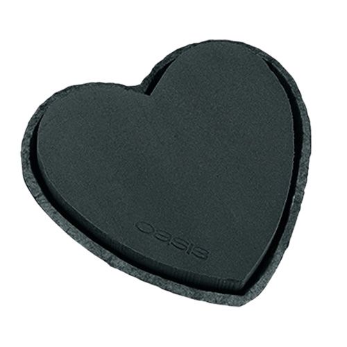 Floristik24 Cuore in schiuma floreale nero 25,5 cm 2 pezzi