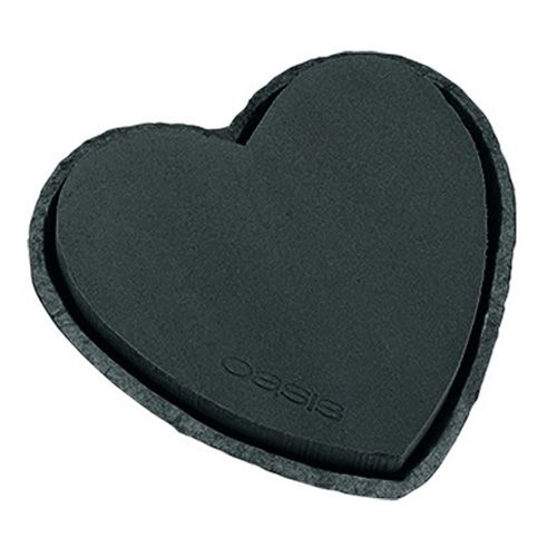 Floristik24 Cuore floreale in schiuma nero 33 cm 2 pezzi di decorazione nuziale