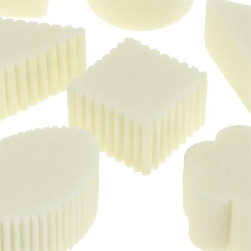 Floristik24 Tartine in schiuma floreale bianche 4cm-7cm 45p