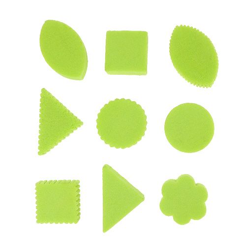 Floristik24 Tartine in schiuma floreale verde chiaro H3cm 5cm-7cm 45 pezzi