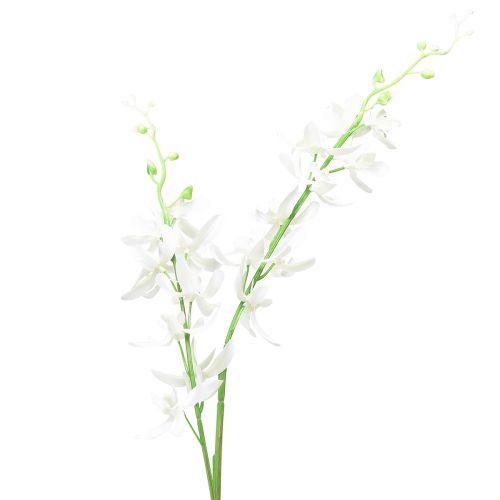 Orchidee artificiali Oncidium fiori artificiali bianchi 90 cm