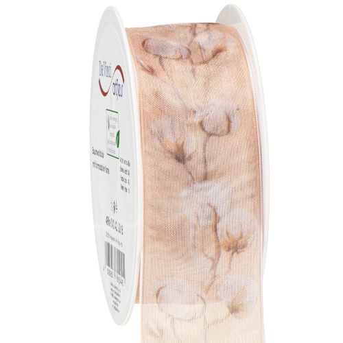 Nastro di organza fiori di cotone nastro decorativo rosa 40mm 15m