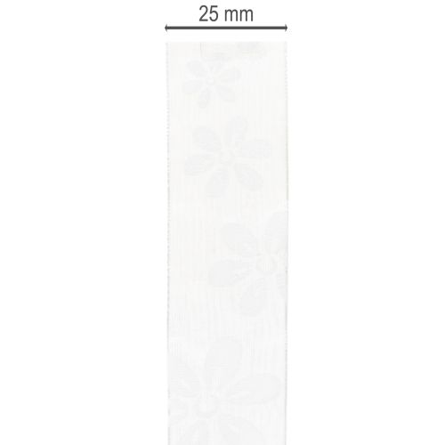 Prodotto Nastro in organza, floreale, per regali, verde, 25 mm, 18 m