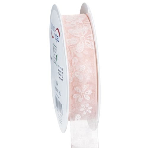 Floristik24 Nastro in organza, nastro regalo floreale, rosa, 25 mm, 18 m