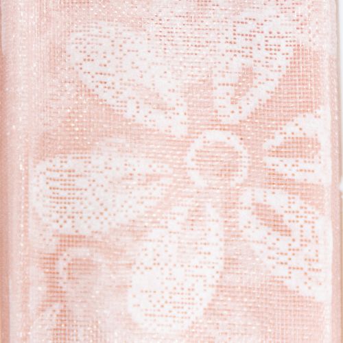 Prodotto Nastro in organza, nastro regalo floreale, rosa, 25 mm, 18 m