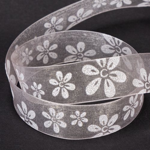 Prodotto Nastro in organza, nastro regalo floreale, rosa, 25 mm, 18 m
