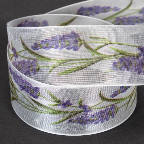 Prodotto Nastro in organza, nastro in chiffon, nastro decorativo, lavanda, 40 mm, 20 m