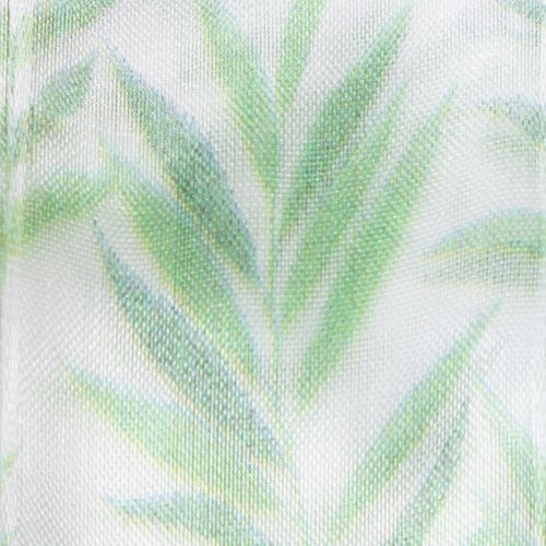 Prodotto Nastro in organza, nastro in chiffon, nastro verde con motivo floreale, 40 mm x 15 m