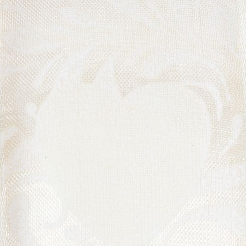Prodotto Nastro in organza color crema, decorativo con cuoricini, largo 40 mm, lungo 15 m.