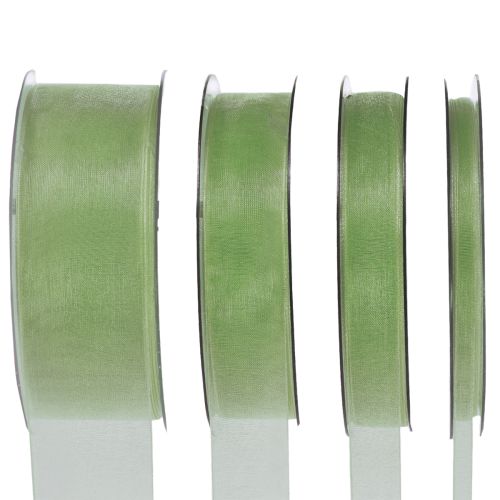 Nastro regalo in organza con cimosa verde lime 50 m