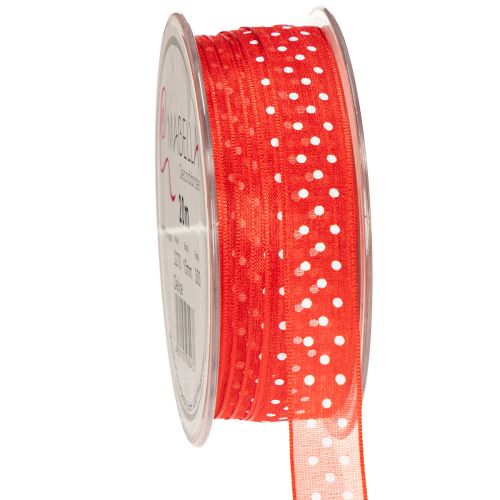 Nastro con motivo a pois per confezioni regalo stagionali versatili, largo 1,5 cm, lungo 20 m