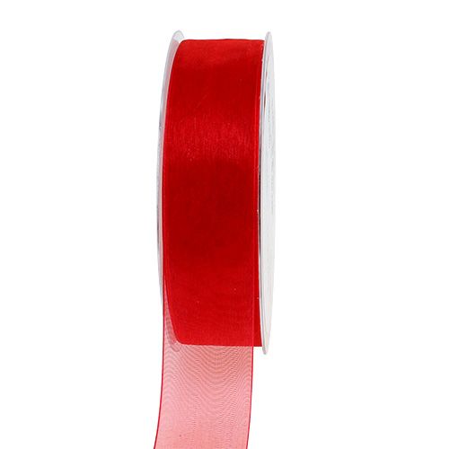 Nastro in organza con cimosa nastro decorativo organza 25mm 50m rosso
