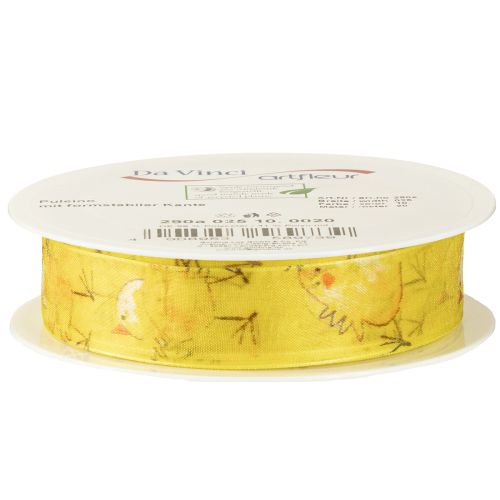 Prodotto Nastro in organza con pulcino nastro regalo giallo 25mm 20m