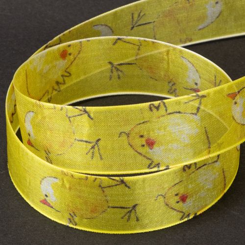 Prodotto Nastro in organza con pulcino nastro regalo giallo 25mm 20m