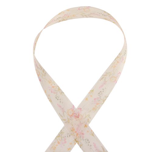 Prodotto Nastro di organza nastro di chiffon fiori arancio rosa 40mm 15m