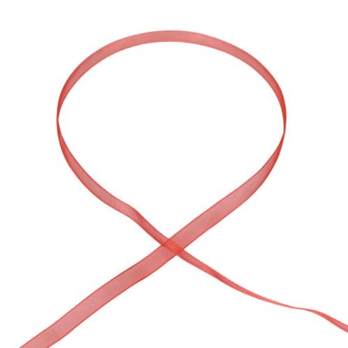 Floristik24 Nastro di organza regalo nastro rosso cimosa 6 mm 50 m