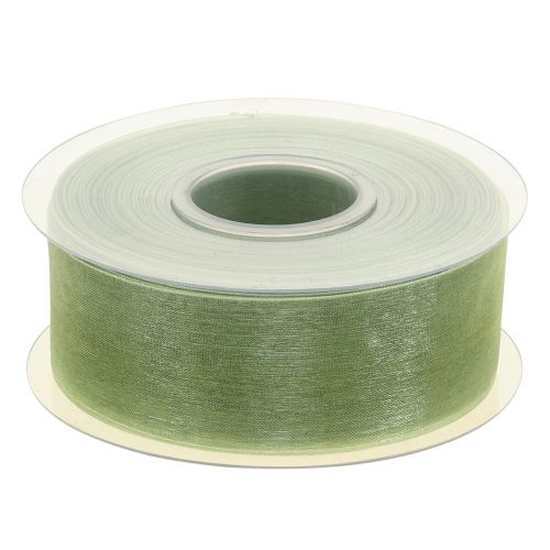 Prodotto Nastro di organza verde nastro regalo cimosa verde lime 40mm 50m