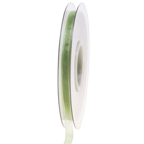 Prodotto Nastro di organza verde nastro regalo cimosa verde lime 6 mm 50 m