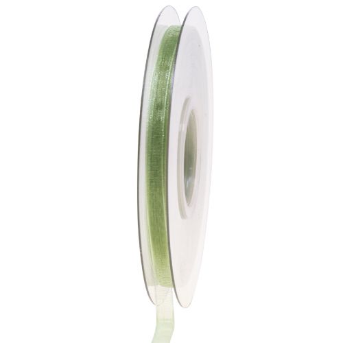 Floristik24 Nastro in organza verde nastro regalo cimosa verde lime 6mm 50m